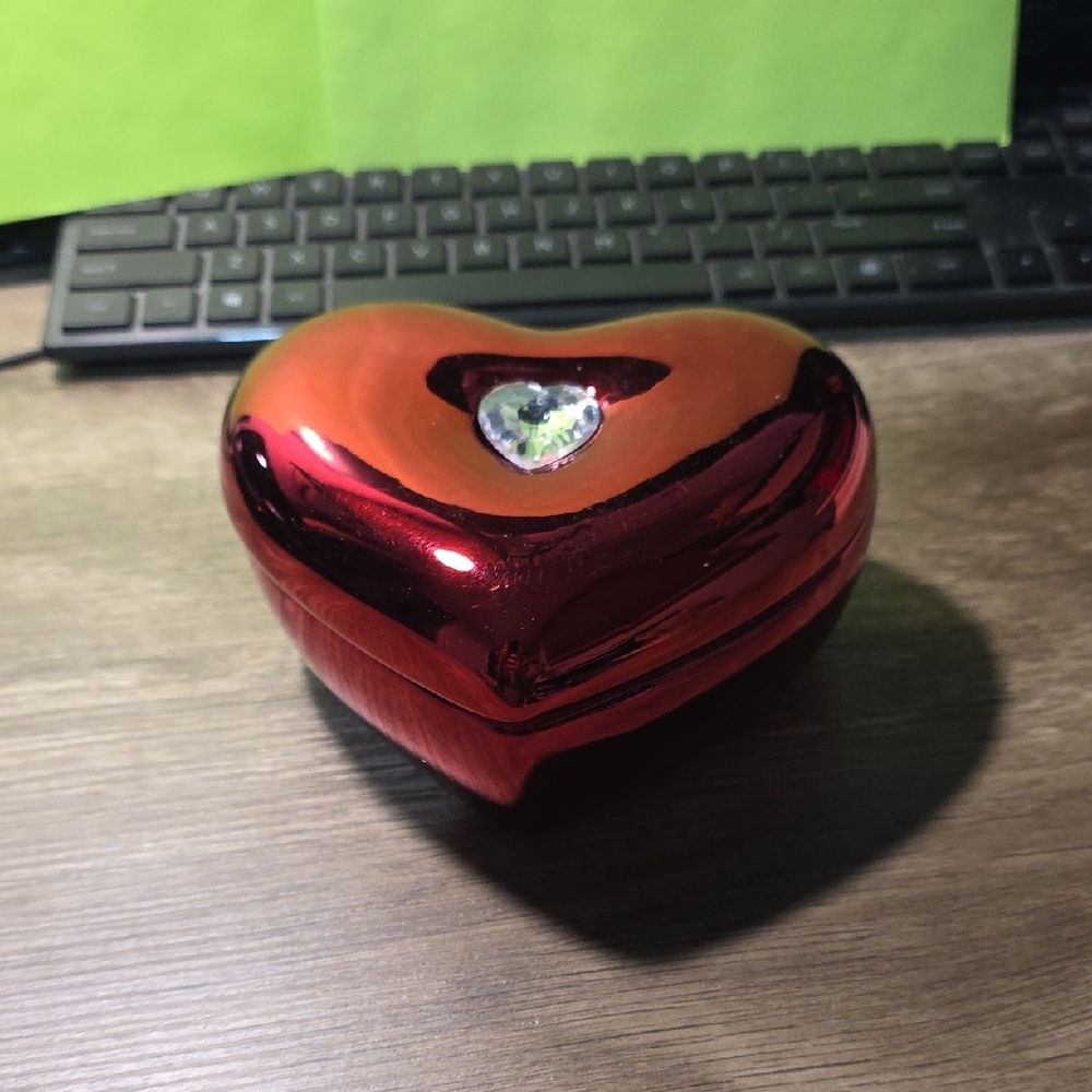 Red Heart-Shaped Jewelry Box